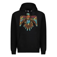 Black thunderbird with sunflowers Premium Hoodie - BarkalooDesign