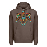 Coffee thunderbird with sunflowers Premium Hoodie - BarkalooDesign