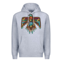Heather Grey thunderbird with sunflowers Premium Hoodie - BarkalooDesign