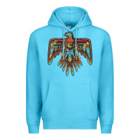 Ocean Blue thunderbird with sunflowers Premium Hoodie - BarkalooDesign