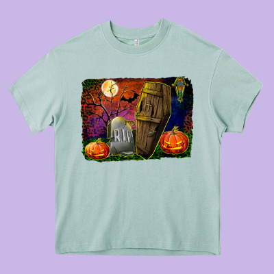 Headstone And Coffin Background Heavy Core Tee Designed By Bundleandbundleshop