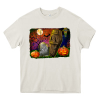 Cream headstone and coffin background Heavy Core Tee - BundleAndBundleShop