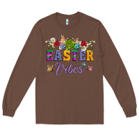 Chestnut easter vibes and butterfly with bunny and flowers Long Sleeve Tee - Artiststas