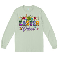 Matcha easter vibes and butterfly with bunny and flowers Long Sleeve Tee - Artiststas