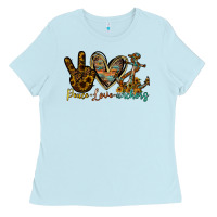 Baby Blue peace love anchors Ladies Tee - RacoonDesign