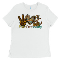 White peace love anchors Ladies Tee - RacoonDesign