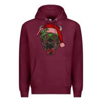 Burgundy christmas bison Premium Hoodie - RanaPortraitStore