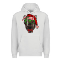 Dove Grey christmas bison Premium Hoodie - RanaPortraitStore