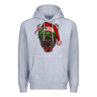 Heather Grey christmas bison Premium Hoodie - RanaPortraitStore