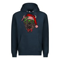 Navy christmas bison Premium Hoodie - RanaPortraitStore