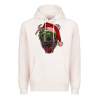 Pale Pink christmas bison Premium Hoodie - RanaPortraitStore