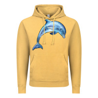 Vintage Mustard dolphin Vintage Hoodie - BarkalooDesign