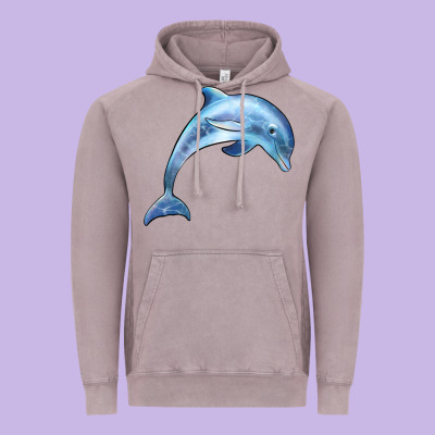 Dolphin Vintage Hoodie Designed By Barkaloodesign