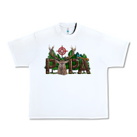 White Western Papa Deer Hunting Urban Heavy Tee - LillyAllenDesigns