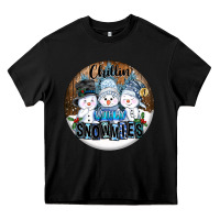 Black Chillin With My Snowmies Heavy Core Tee - FaDigitalArtStudio