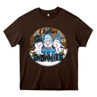Chocolate Brown Chillin With My Snowmies Heavy Core Tee - FaDigitalArtStudio