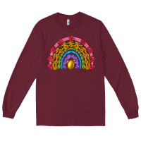 Burgundy easter and spring with flowers carrots butterfly and sunflower rainbow Long Sleeve Tee - Artiststas