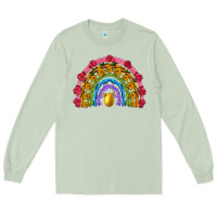 Matcha easter and spring with flowers carrots butterfly and sunflower rainbow Long Sleeve Tee - Artiststas