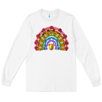 White easter and spring with flowers carrots butterfly and sunflower rainbow Long Sleeve Tee - Artiststas