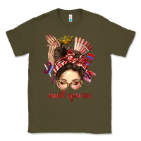 Army Green nail queen messy bun with crown bbs Classic Tee - BundleAndBundleShop