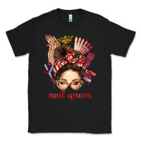 Black nail queen messy bun with crown bbs Classic Tee - BundleAndBundleShop