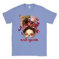 Colony Blue nail queen messy bun with crown bbs Classic Tee - BundleAndBundleShop