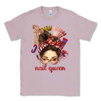 Lilac nail queen messy bun with crown bbs Classic Tee - BundleAndBundleShop