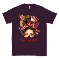 Plum nail queen messy bun with crown bbs Classic Tee - BundleAndBundleShop
