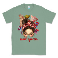 Sage nail queen messy bun with crown bbs Classic Tee - BundleAndBundleShop