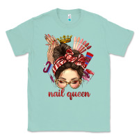 Seafoam nail queen messy bun with crown bbs Classic Tee - BundleAndBundleShop