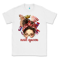 White nail queen messy bun with crown bbs Classic Tee - BundleAndBundleShop