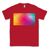 Red multicolor abstract lines Classic Tee - chombo