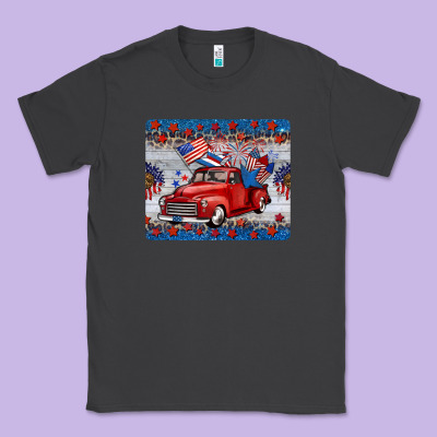 American Truck 4th Of July Mousepad Classic Tee Designed By Barkaloodesign