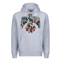 Heather Grey American flag thunderbird Premium Hoodie - BarkalooDesign