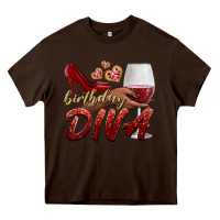 Chocolate Brown birthday diva Heavy Core Tee - BundleAndBundleShop