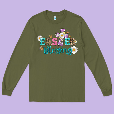 Easter Blessing With  Cross Long Sleeve Tee Designed By Artiststas