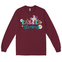 Burgundy easter blessing with  cross Long Sleeve Tee - Artiststas