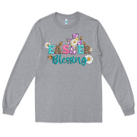 Heather Grey easter blessing with  cross Long Sleeve Tee - Artiststas