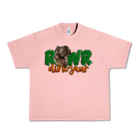 Salmon Rawr Dinosaur Urban Heavy Tee - LillyAllenDesigns