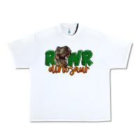 White Rawr Dinosaur Urban Heavy Tee - LillyAllenDesigns