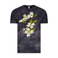 Cloud Black American Dogwood Flower Illustrations Vintage Tee - LillyAllenDesigns