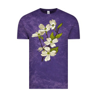 Cloud Purple American Dogwood Flower Illustrations Vintage Tee - LillyAllenDesigns