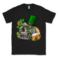 Black St Patrick's Day boho skull Classic Tee - FaDigitalArtStudio