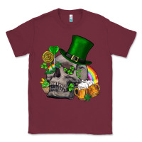 Burgundy St Patrick's Day boho skull Classic Tee - FaDigitalArtStudio