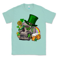 Seafoam St Patrick's Day boho skull Classic Tee - FaDigitalArtStudio
