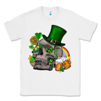 White St Patrick's Day boho skull Classic Tee - FaDigitalArtStudio