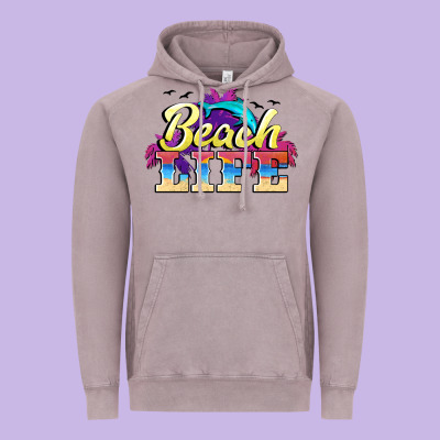 Beach Life Vintage Hoodie Designed By Barkaloodesign