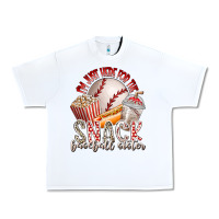 White i am just here for the snack baseball sister Urban Heavy Tee - RacoonDesign
