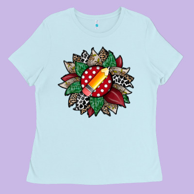 Teacher Sunflower Ladies Tee Designed By Racoondesign