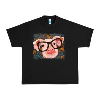 Black Fall Autumn Pig Urban Heavy Tee - RanaPortraitStore